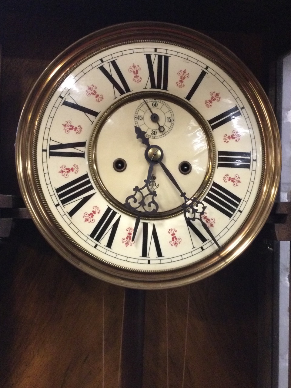 A large Victorian Vienna wallclock with Gustav Becker movement, the walnut case with shell - Image 2 of 3