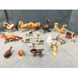 A collection of ceramic animals - Beswick, Pendelfin, metal, Midwinter, Royal Doulton, including six