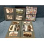 Two albums of postcards - mainly Edinburgh & Scotland - approx 160 cards; and a stamp album with