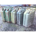 Five miscellaneous panelled jerry cans dated 1967(2),1985, and 1989(2). (5)