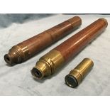 A Victorian mahogany two-piece telescope with brass mounts, the barrel engraved Archer?, London, Day