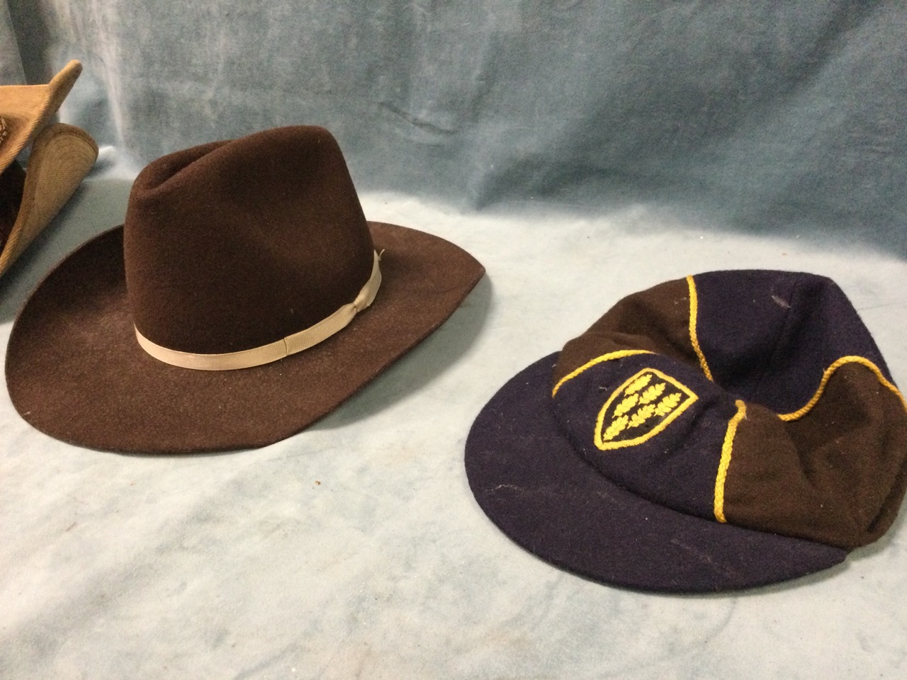 A pair of American style cotton stetson hats with wide ribbed rims - size 6 & 7; a 20th century - Image 3 of 3