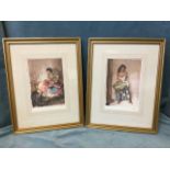 William Russel Flint, limited edition lithographs - a pair, young ladies with embossed printmakers