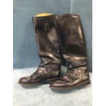 A pair of Kudo calf-length leather hunting boots, made in Northampton - size 6.5, regular fit. (2)