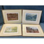 A set of four Thorburn prints, mounted and framed - snipe, capercaillie, ptarmigan and woodcock, the