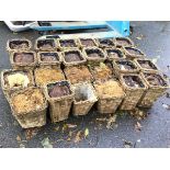 Twenty-four miscellaneous square woven cane baskets. (24)