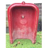 A Victorian cast iron drinking fountain back with central mount for tap/spout by Young & Co of