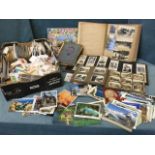 A stamp, photograph and card collection including first day covers, greetings cards, photograph