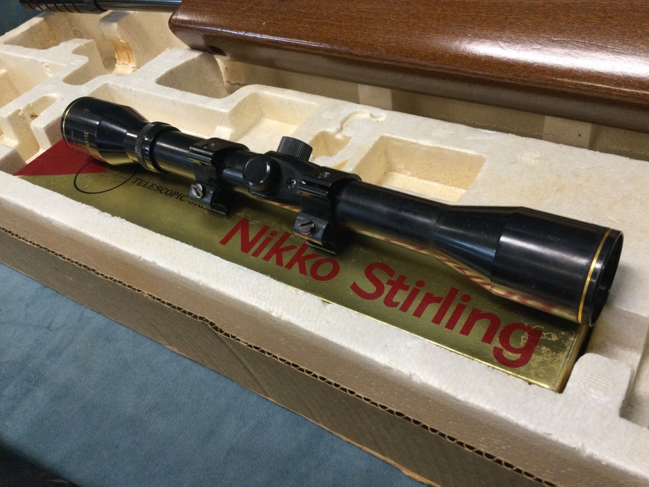 A boxed Webley & Scott .22 air rifle, The Tracker with beech stock and side spring, together with - Image 2 of 3