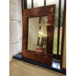 Beaten copper wall mirror