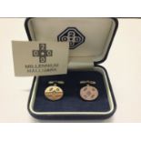 Pair of Millennium Hallmark sterling silver cufflinks in case