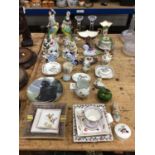 Quantity of English and continental ceramics, including Herend, Dresden, etc