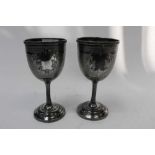 Pair of silver plated goblets