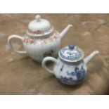 18th century Chinese porcelain teapot together with another