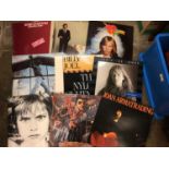Box of 50+ LP records including Eric Clapton, U2, Tom Petty, Suzanne Vega, Pretenders and Talking He