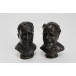Pye, pair of signed limited edition bronze figure head sculptures