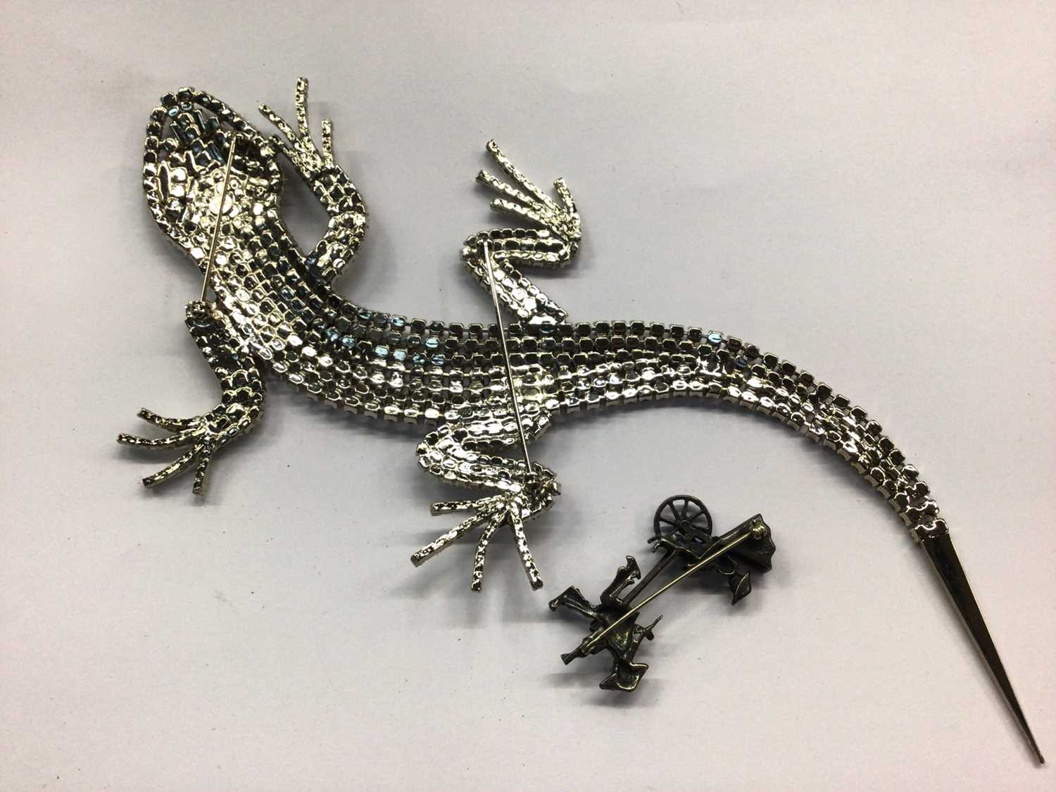 1980s Butler & Wilson paste set lizard brooch and silver Rickshaw brooch (2) - Image 2 of 3