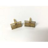 Pair gold (stamped 14k) novelty abacus cufflinks