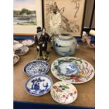 Oriental porcelain dishes and figures