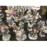 Collection of 19th century and later Continental porcelain figurines