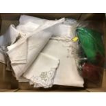 Group of antique linen to include table cloths and napkins