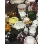 Collection of novelty teapots, together with antique books, Paragon tea service, figurines and sundr
