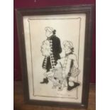 English School, early 20th century - pen and ink, cartoon, signed Will H., 29 x 18cm, framed