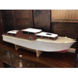 Model river boat with engine, accessories and paper plans