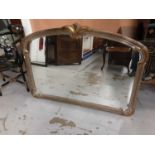 Victorian style overmantel mirror in gilt frame, 125cm wide, 90cm high