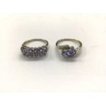 14ct white gold tanzanite ring and similar 9ct white gold ring