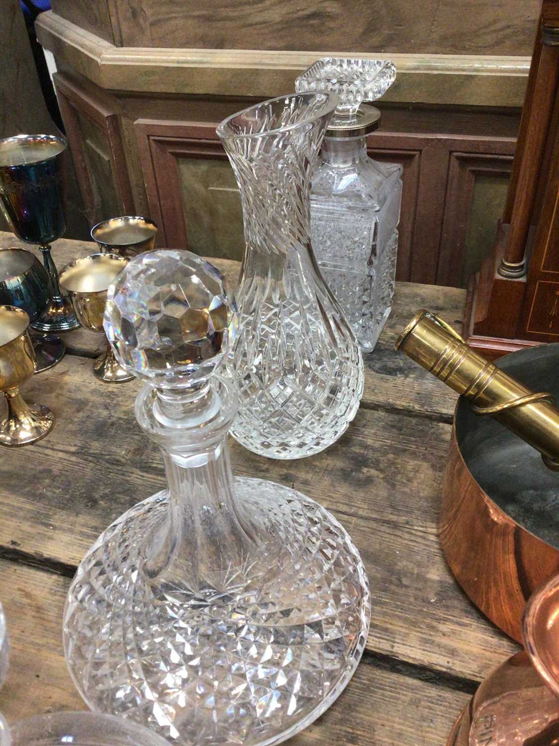 Stuart cut glass carafe, Edinburgh Crystal cut glass jug, Waterford cut glass ships decanter, two ot - Image 3 of 3