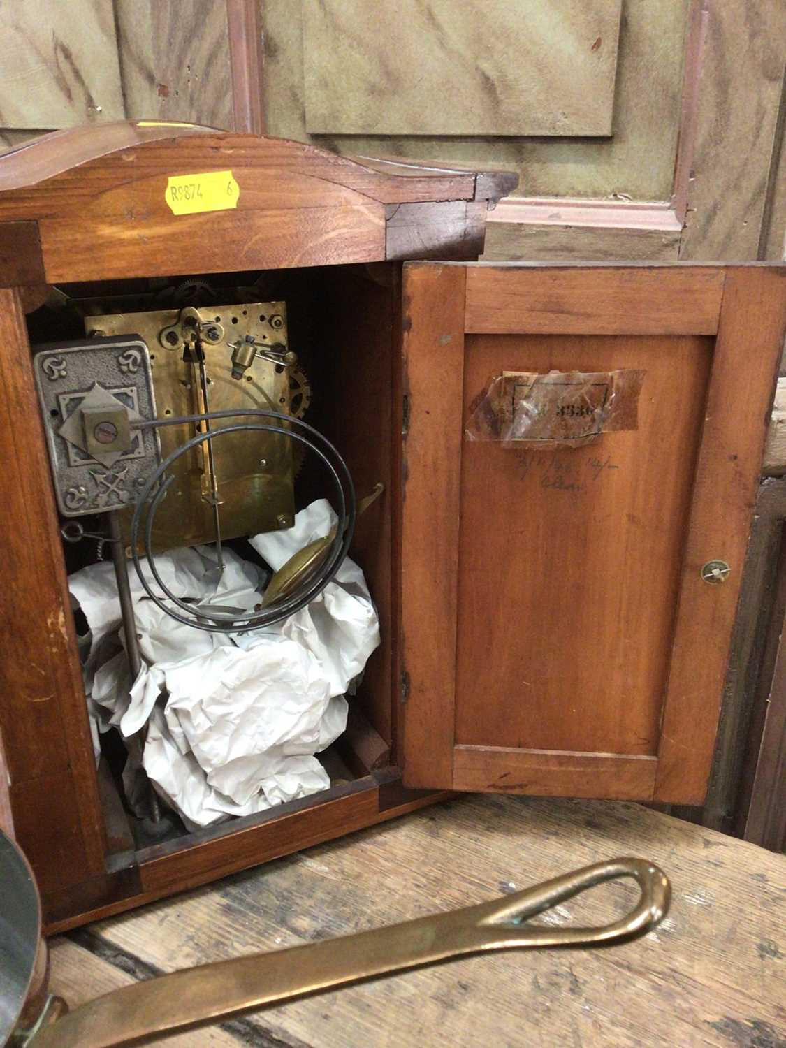 Edwardian inlaid mahogany cased mantel clock - Image 3 of 3