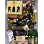 Box of approximately 200 alcohol miniatures, including around 42 whiskys