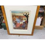 Margaret Loxton, set of four signed limited edition prints, scenes of rural France