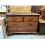 Good quality Edwardian inlaid mahogany chest of two short and two long graduated drawers on ogee bra