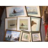 Group of watercolours by Norfolk artists