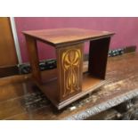 Art Nouveau inlaid mahogany table top bookcase