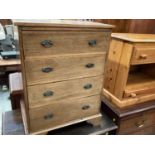 Edwardian inlaid mahogany narrow chest of four drawers on bracket feet, 58cm wide, 45cm deep, 79cm h