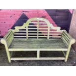 Lutyens style teak garden bench