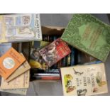Two boxes of books, antique reference, Constable, auction catalogues and other books