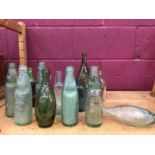 Nicholl & Co, Colchester antique bottle and other vintage bottles, plus glass bells, paperweight and