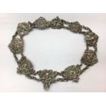 19th century silver/white metal panel necklace, maker's mark RH.