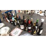 Nineteen bottles of various wine