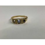 Edwardian 18ct gold diamond and sapphire ring, Birmingham 1908