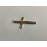 9ct gold and diamond cross pendant