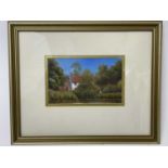 James J. Allen, 20th century, gouache, Geldeston Lock, Waveney Valley, signed, 9 x 17cm, gilt framed
