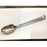 George III silver bright cut basting spoon with engraved initials (London 1810), 3ozs