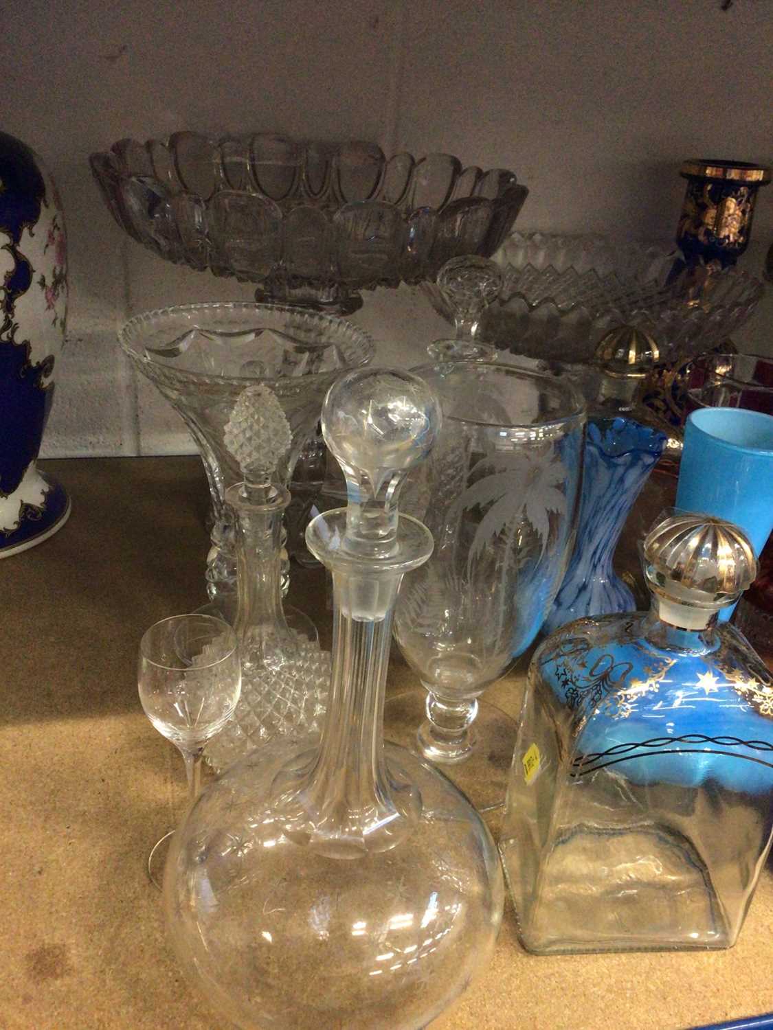 Collection of antique and later glassware, including cut cranberry glasses, decanters, etc - Image 2 of 5