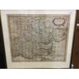 18th century Robert Morden tinted map of Essex and other maps