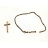 9ct gold cross pendant and bracelet